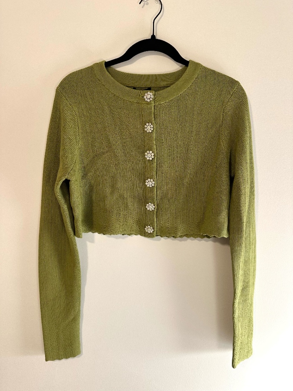 Knit Button Up Cropped Cardigan